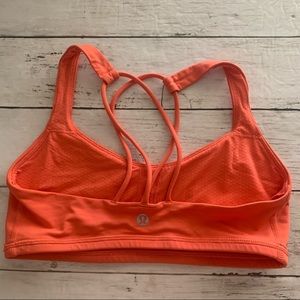 Lululemon Strappy Sports Bra Coral Orange Yoga Athletic Size 4